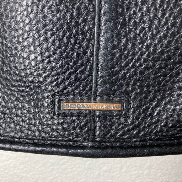 Rebecca Minkoff Pebbled Leather Mini Tote Bag 8x7" Black Minimalist - Picture 9 of 16